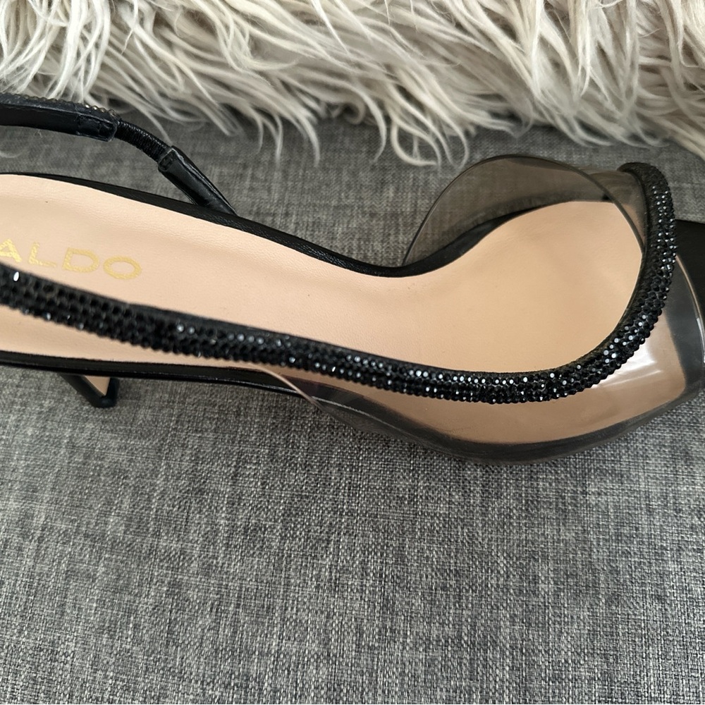 Aldo Black and Beige Strappy Heels - Picture 5 of 5
